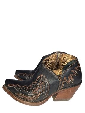 Ariat Jolene Black Leather Western Ankle Bootie Boots Snip/Square Toe